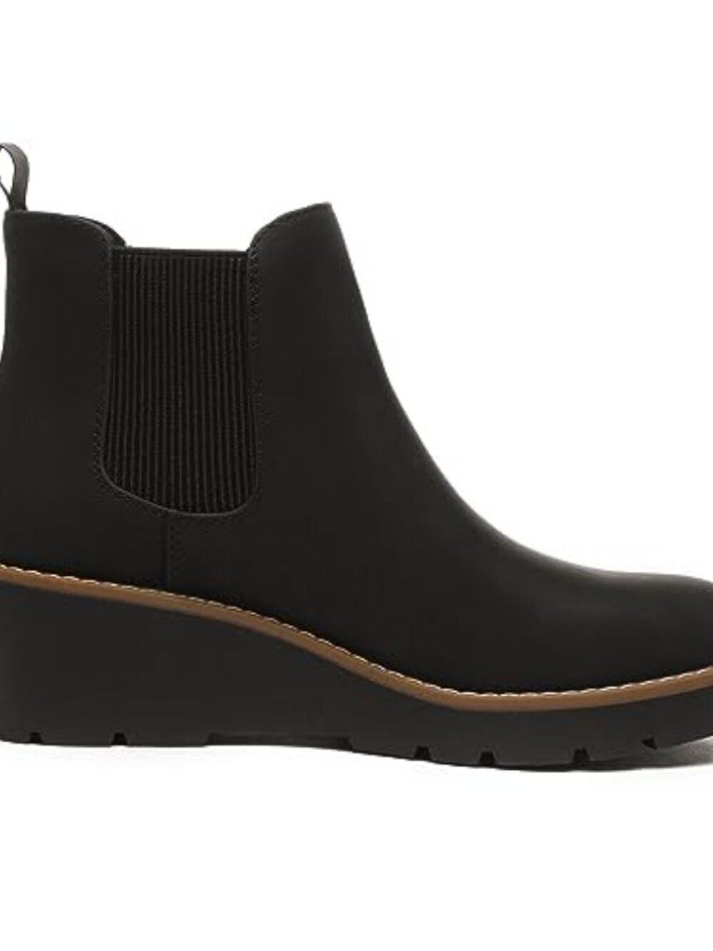 🆕 Women's Chelsea Wedge Boots Elastic Platform Lug Sole Slip on Wedge Ankle - Picture 3 of 8